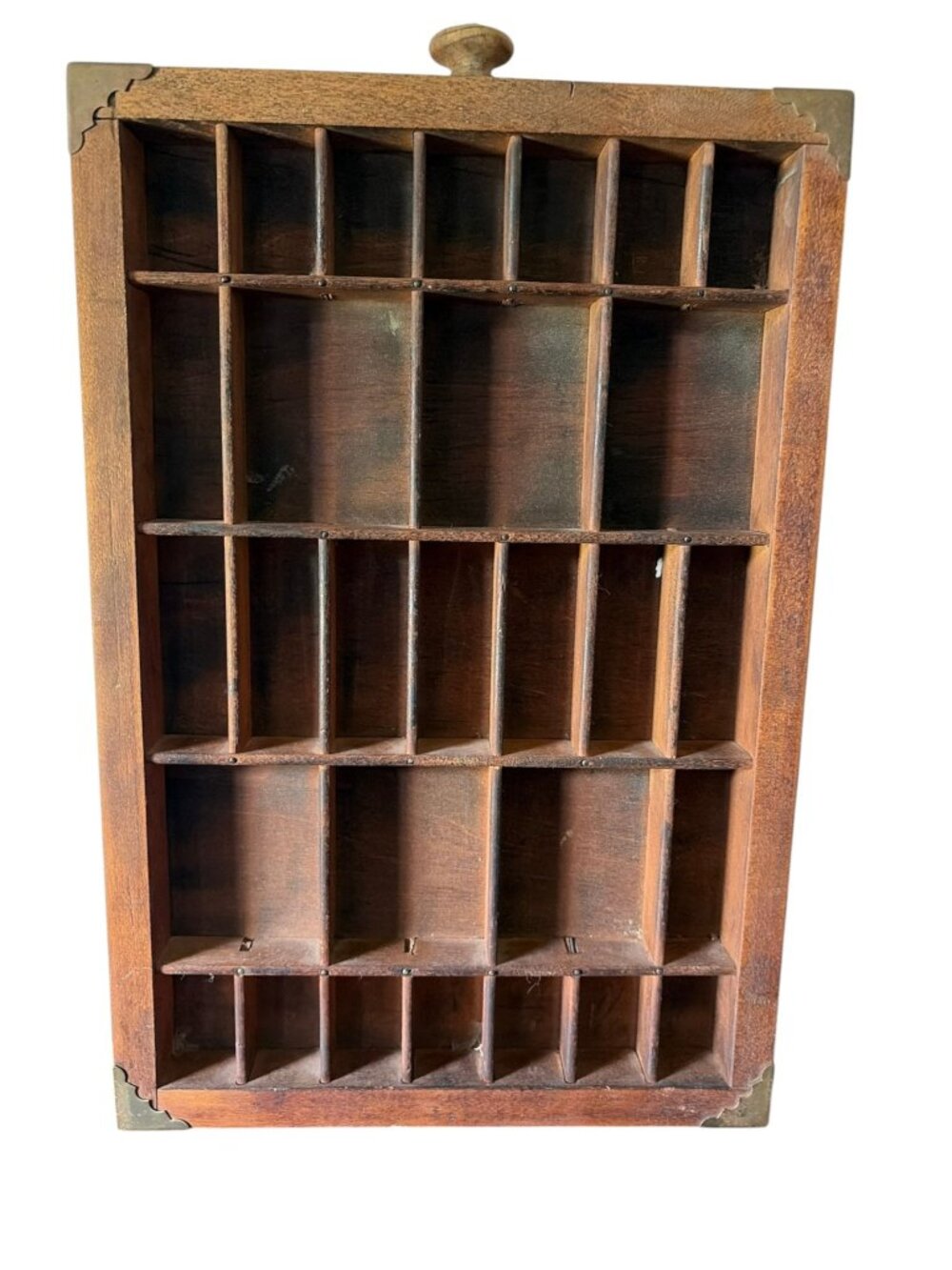 Vintage Printer Tray Trinket Shelf Wooden MCM Drawer Wall Art